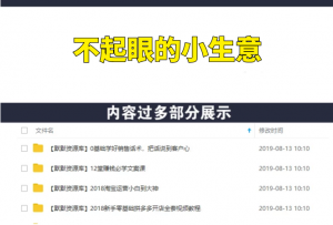 不起眼的小生意,赚钱思路完整版（​116节价值5000）-多课资源站