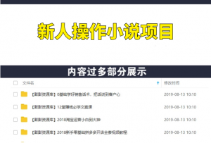 新人操作小说项目,零基础,零风险,月入过万(视频+音频+文档)-多课资源站