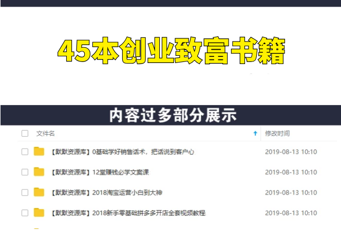 45本从入门到精通创业致富书籍（PDF）大全-多课资源站