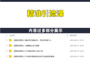 精准引流课，教你如何日引流1000+视频课-多课资源站