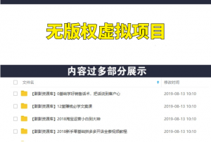 无版权虚拟课程项目日赚500+-多课资源站