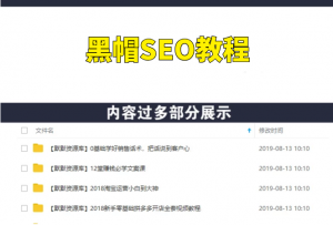 黑帽SEO教程，SEO点击快排，SEO快排发包应用软件编程技术-多课资源站