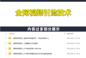 全网视频引流技术教程：全自动日引60-100精准粉！-多课资源站