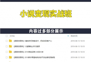 小说变现实战班，一个微信号30分钟收入50元-多课资源站