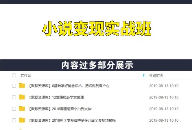 小说变现实战班，一个微信号30分钟收入50元-多课资源站