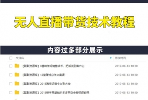 快手抖音无人直播项目躺赚带货技术教程，日赚300-3000元-多课资源站