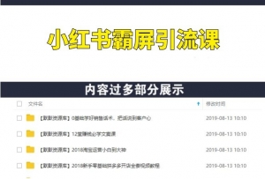 小红书霸屏营销引流课，个人号被动日引流300+-多课资源站