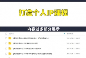打造个人IP系列，永久持续赚钱方法-多课资源站