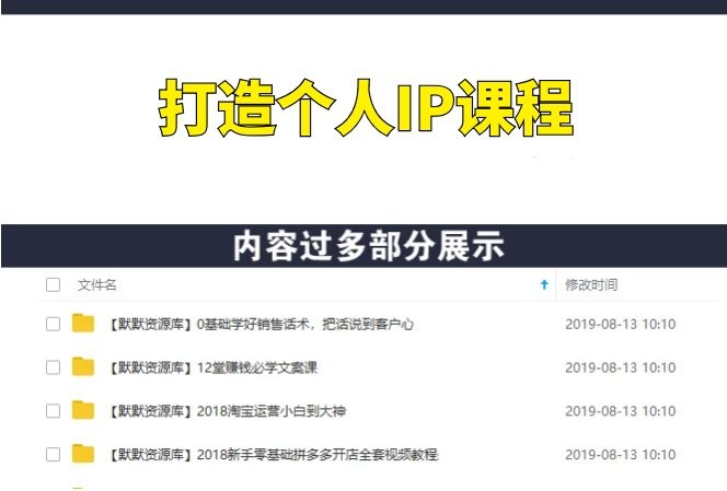 个人IP打造，CPS培训+0基础组建分销团队-多课资源站