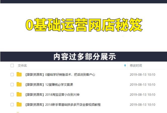 0基础月赚10万网店秘笈，小白能轻松上手，比穷更可怕的 是一辈子拿死工资-多课资源站