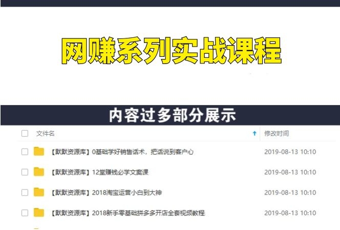 付费实战课程：多个日赚1000+项目，全是干货！-多课资源站