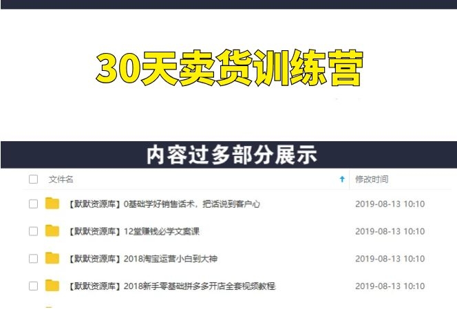 30天卖货训练营-多课资源站