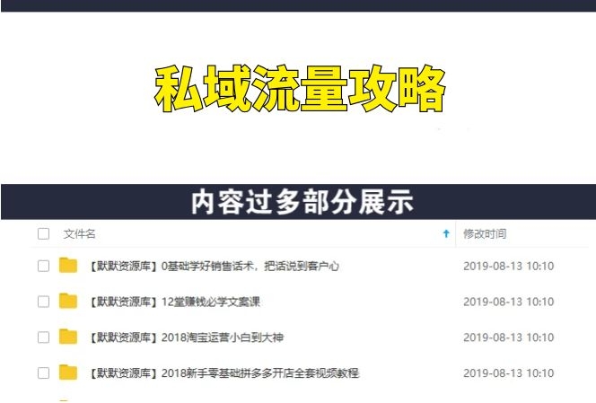私域流量赚钱指南：让你的个人微信变成提款机-多课资源站