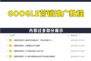GOOGLE营销推广教程，外贸培训推广谷歌视频课程，谷歌广告营销推广-多课资源站