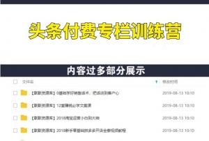 实战篇《头条付费专栏训练营》从新手到月入2W+-多课资源站