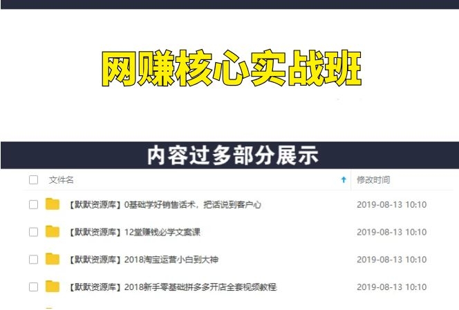 暴利网赚核心项目实战班，大佬讲课,实战解析！-多课资源站