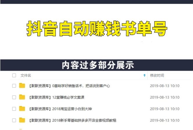 快速做出100个自动赚钱书单号，1个号日销200单（28课）-多课资源站