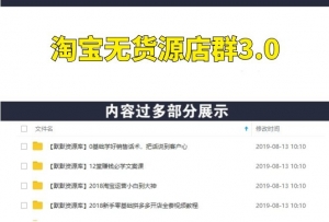 淘宝无货源店群项目,最新工作室模式3.0-多课资源站