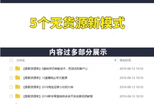 淘宝、抖音、咸鱼等5个无货源新模式项目月入10万+核心玩法-多课资源站