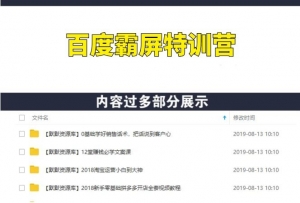 百度霸屏特训营,通过百度霸屏运营赚钱,价值1220元-多课资源站