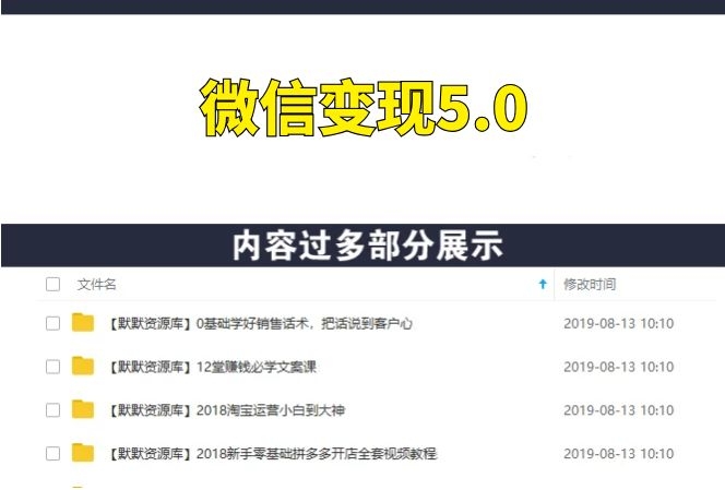 《微信变现5.0》新手老鸟可操作，月入20000+【全套课程+工具】-多课资源站
