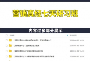 营销真经七天研习班 让你在营销世界里如鱼得水-多课资源站