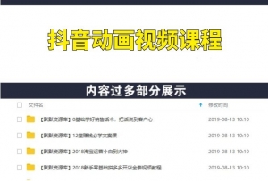 抖音动画视频课程:教你如何快速制作抖音动画打造爆款抖音号(全套课程)-多课资源站