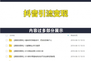 《落地实践班:抖音流量引流+抖音变现》月入5到10万+-多课资源站