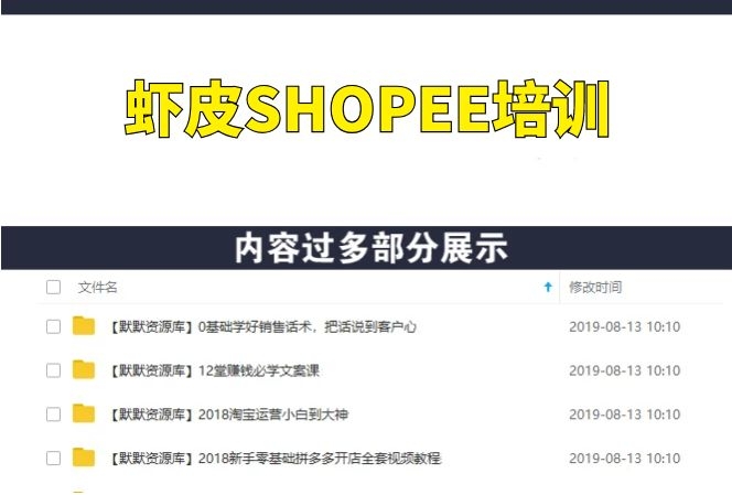 零基础入学虾皮SHOPEE培训，轻松玩转跨境电商-多课资源站