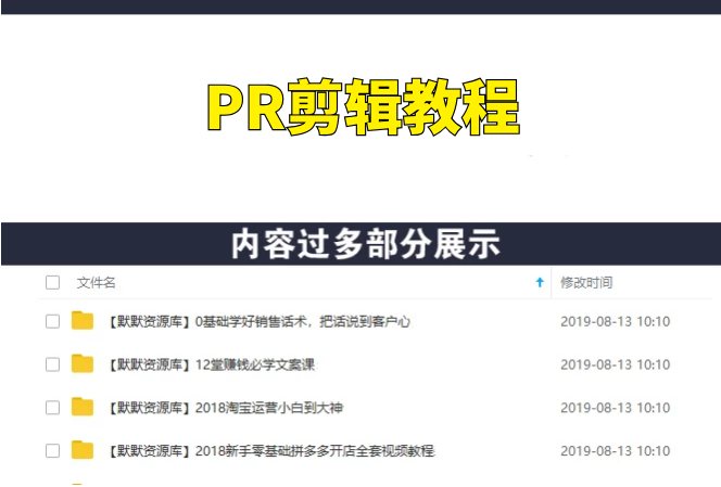 PR剪辑基础全通关:从0到1,进阶剪辑大神-多课资源站
