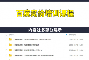 冷门产品单页百度竞价培训课程，月入2-3万-多课资源站