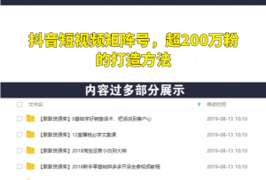 抖音短视频矩阵号，超200万粉的打造方法-多课资源站