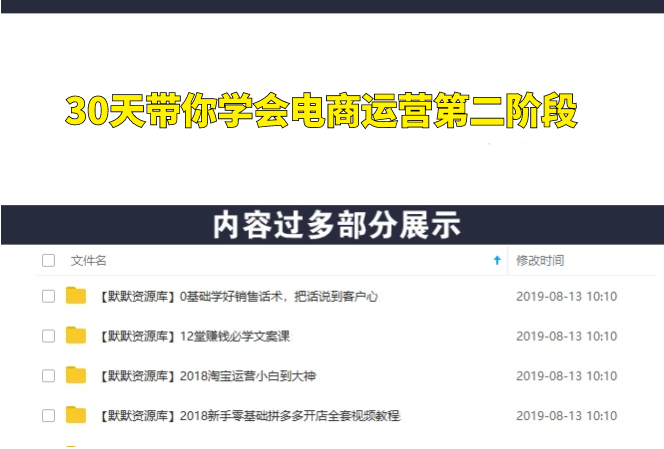 30天带你学会电商运营第二阶段：稳定出单的逻辑思维-多课资源站