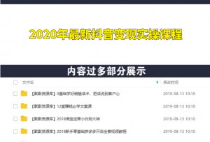 2020年最新抖音变现实操课程-多课资源站