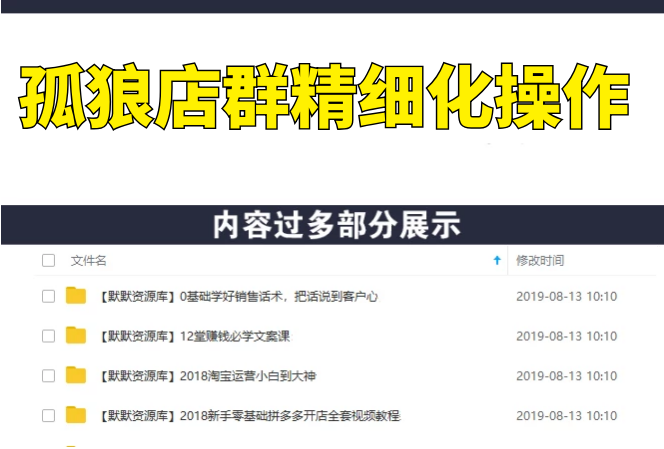 孤狼店群精细化操作-多课资源站