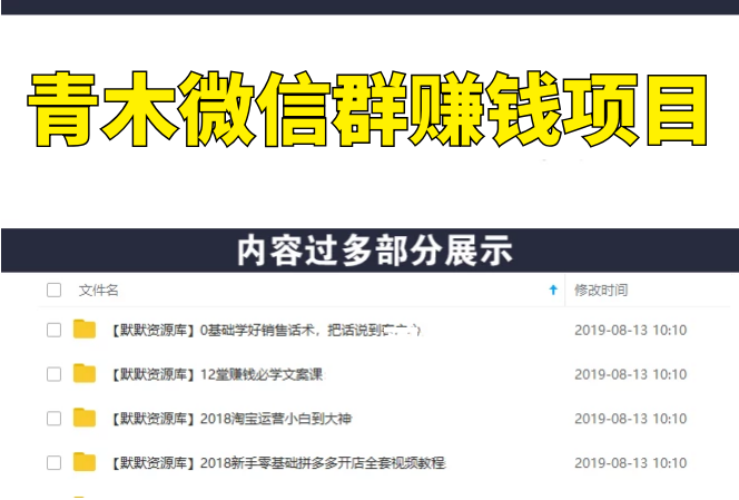 青木微信群赚钱项目，一单收益几百到几千，月收入超10w+【价值1888元】-多课资源站