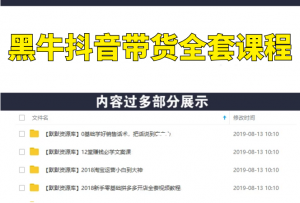 黑牛抖音带货全套课程_做短视频如何涨粉变现，月佣金超500W，打造千万粉丝大佬-多课资源站