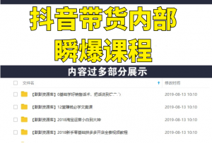 金抖云10.0抖音带货内部瞬爆课程，抖音热门涨粉赚钱（价值399元）-多课资源站