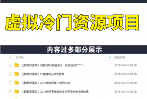 虚拟冷门资源项目2.5(冷门&代理玩法) 精准引流实操日赚1000+(完结)-多课资源站