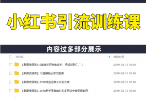 小红书爆款推广引流训练课,从曝光到引流手把手带你玩转小红书-多课资源站