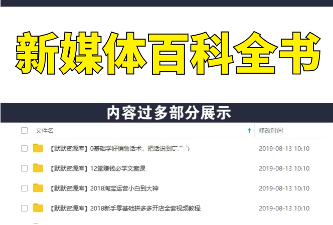 新媒体百科全书，手把手教会你玩转新媒体，快速搞定获客和变现（完结）-多课资源站