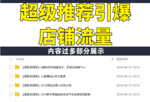 超级推荐引爆店铺流量，低成本玩转手淘流量，引爆销量转化（无水印）-多课资源站