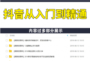 《抖音从入门到精通》快速掌握技巧 避免误区和封号,快速学习赚钱(10节课)-多课资源站