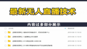 最新无人直播万人在线技术：养号+真人+无人直播步骤+方式+变现（无水印）-多课资源站