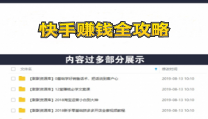 《快手赚钱全攻略》0基础0投资0风险：普通人每月轻松多赚1万块（23节视频）-多课资源站