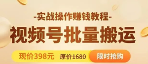 视频号批量运营实战操作赚钱教程,让你一天创作100个高质量视频!-多课资源站