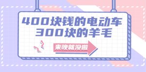 400块钱的电动车，300块的羊毛，来晚就没啦！-多课资源站