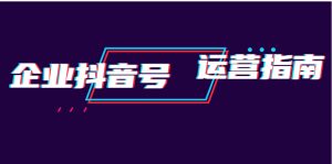 企业抖音号运营指南：内容规划+运营策略+运营方法，快速掌握企业号运营-多课资源站
