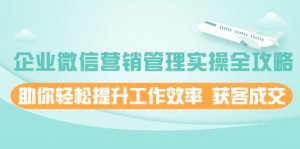 企业微信营销管理实操全攻略，助你轻松提升工作效率 获客成交-多课资源站