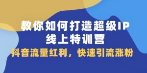 教你如何打造超级IP线上特训营，抖音流量红利，快速引流涨粉-多课资源站